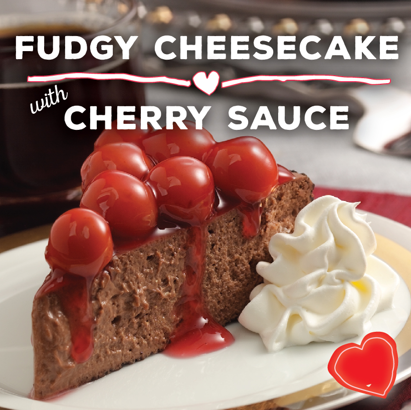 Fudgy Cheesecake with Cherry Sauce