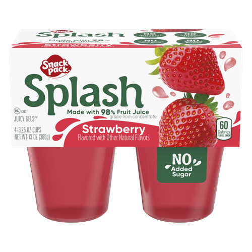 Splash Strawberry Flavored Juicy Gels | Snack Pack